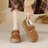 Thick-soled Velvet Snow Boots Winter One-word Belt Heightening Warm Cotton Shoes
