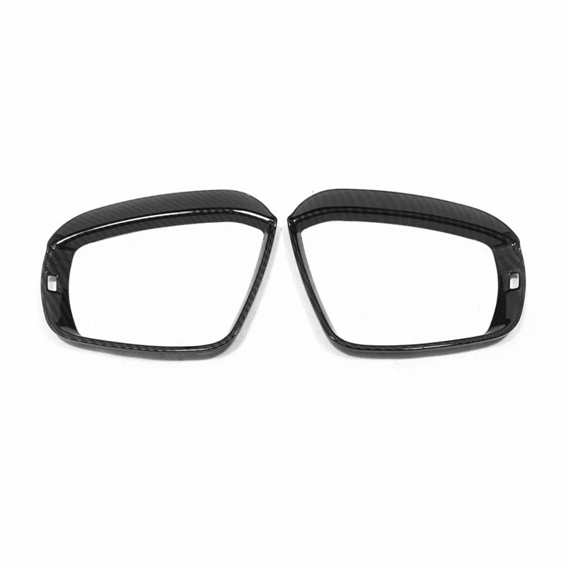 For Volkswagen T-ROC TROC 2017 2018    ABS Carbon Rearview Mirror Eyebrow Frame Cover Trims Car Styling Accessories