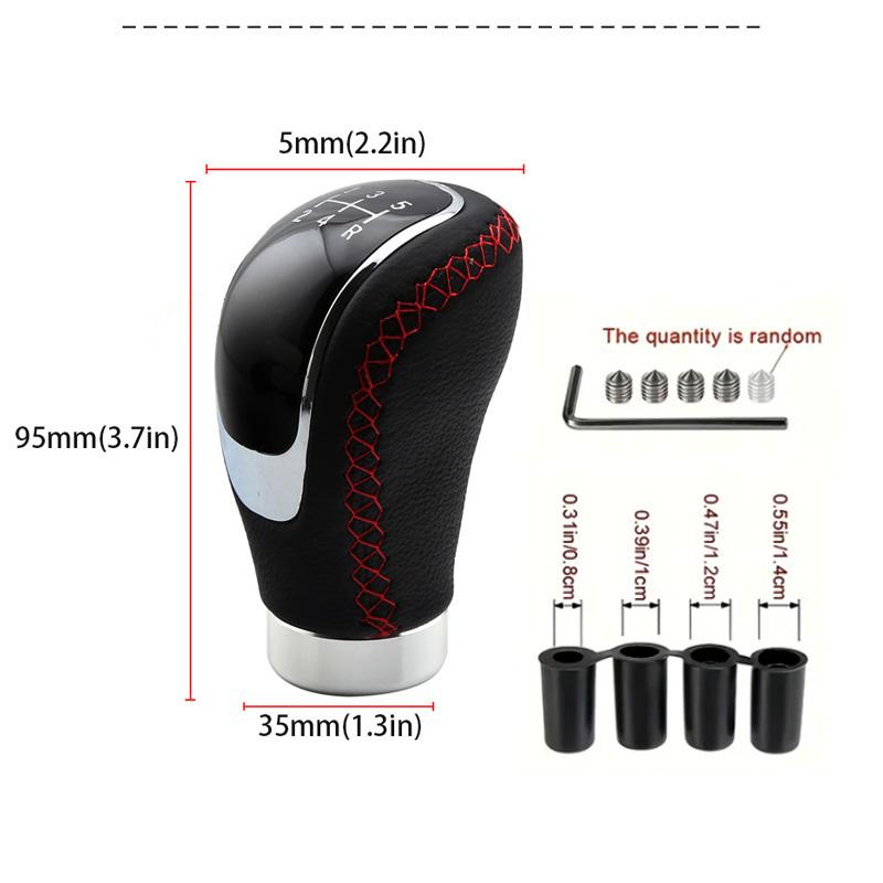 5 Speed Gear Shift Knob Manual Transmission Universal Car Pu Leather Extended Gear Shifter Gear Head Gear Stick Shift