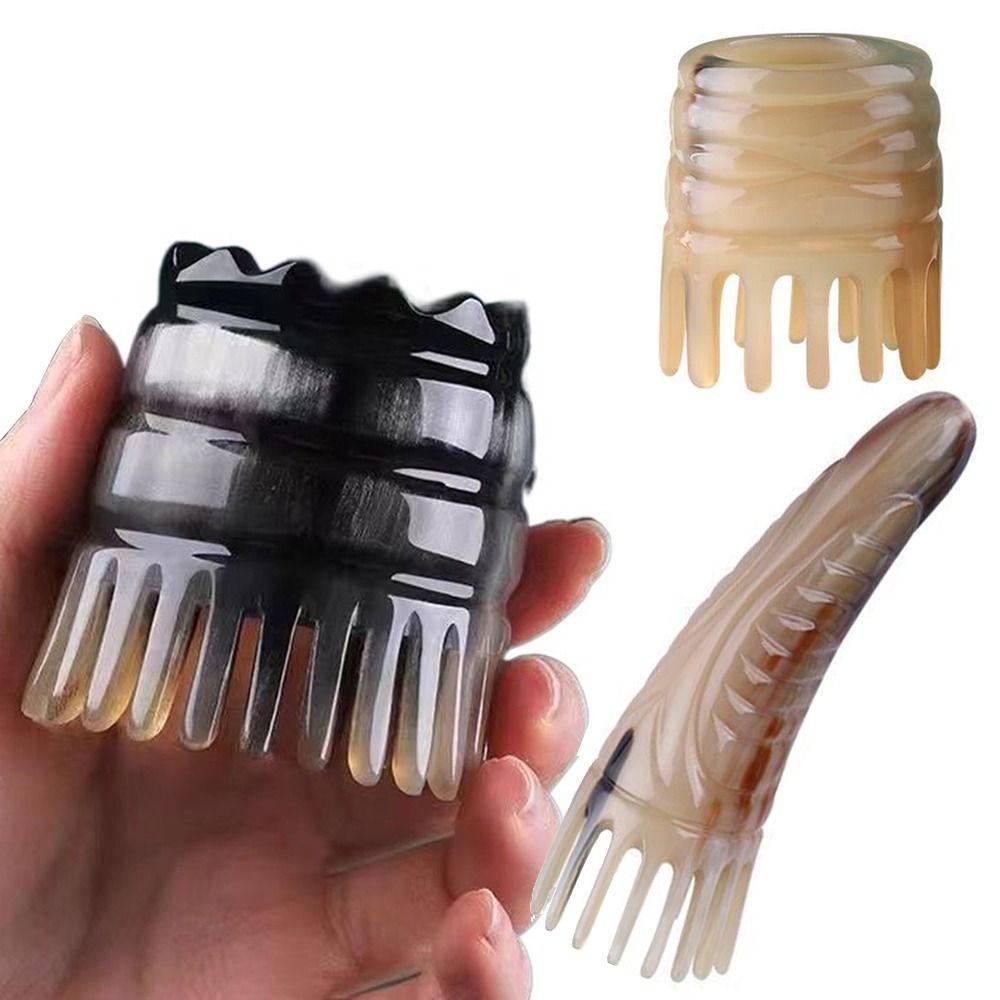 Shampoo Comb Ox Horn Massage Comb Gua Sha Buffalo Horn Meridian Comb  Men