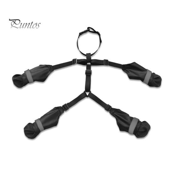 

Леггинсы для собак, регулируемая защита для лап собак, водонепроницаемая обувь с подтяжками, нескользящие ботинки для собак зимой, снегом, дождем, походами M чёрный