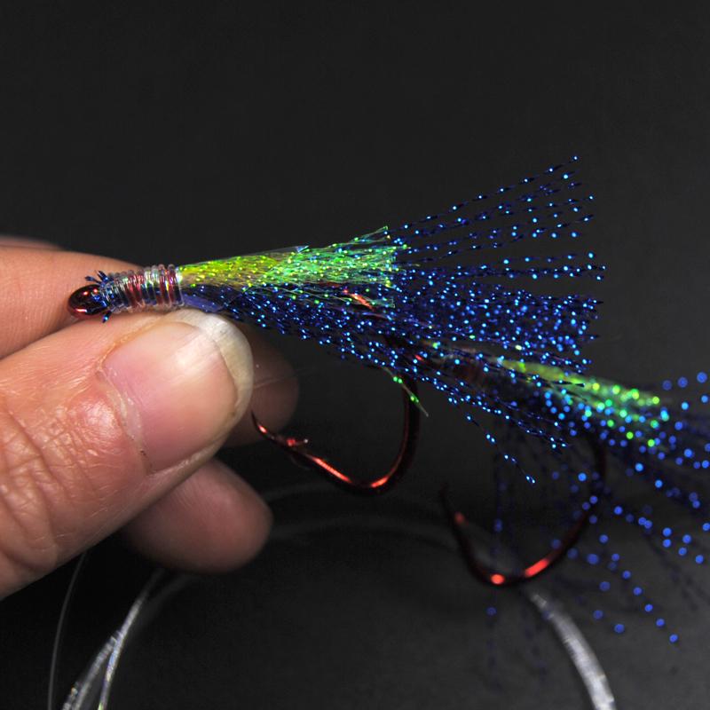 4 torby 3/0 4/0 5/0 czerwony nikiel okrągły haczyk duży Flash Sabikis łapacz dorsza sprzęt wędkarski z koralikiem Lumo sprzęt do połowów morskich