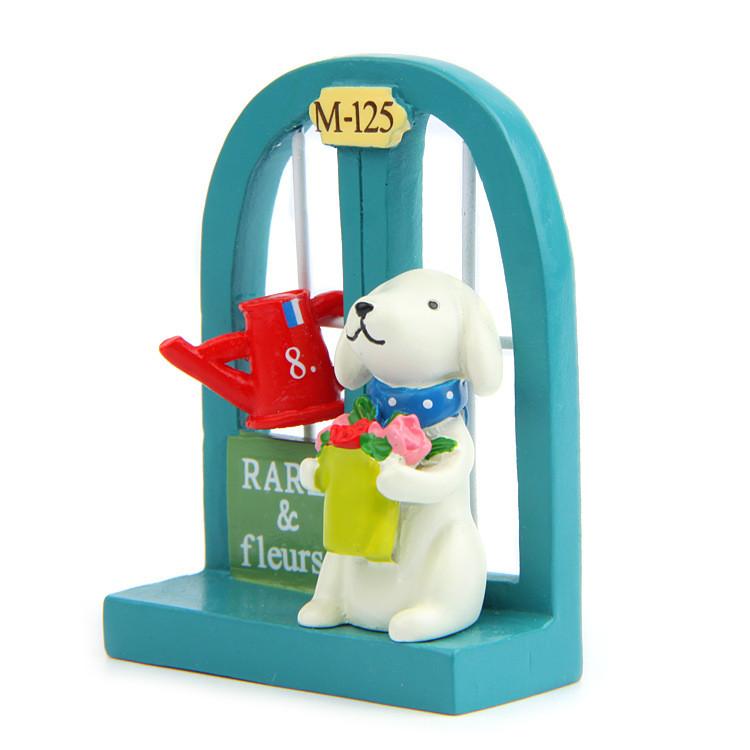Cartoon Windowsill Cute Flower Puppy Scene Mini Model Ornament For Garden Decor