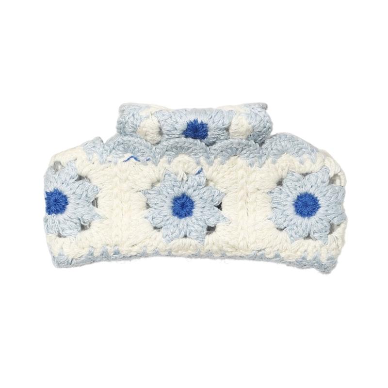 Secure Grip Knitted Hair Clip for Active Lifestyle Comfortable Fashion Flower Hairpin Nonslip Sports Activity