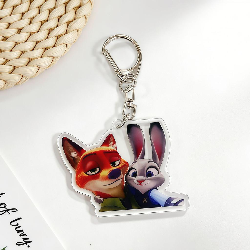 Zootopia Madness Judith Nick Acrylic Keychain Couple Backpack Cute Cartoon Gift Y2k Fashion Toys Anime Cartoon Frind