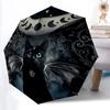 1 Stück Moon Cat Automatik-Regenschirm zum Öffnen und Schließen, windfest, faltbar, kompakt und leicht, für Damen und Herren 036