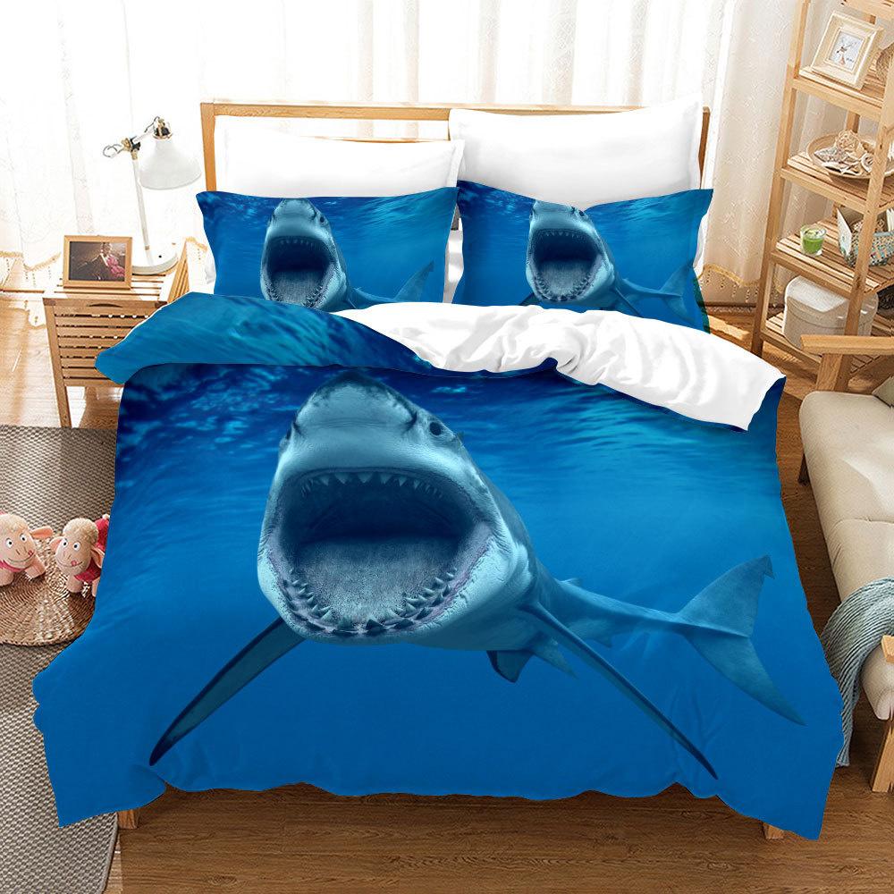 Dolphin Turtle Bedding Set Print Quilt Cover 3 Pieces Duvet Cover Sea Animals Scenery Comforter Set Kids Boys Duvet Cover Set