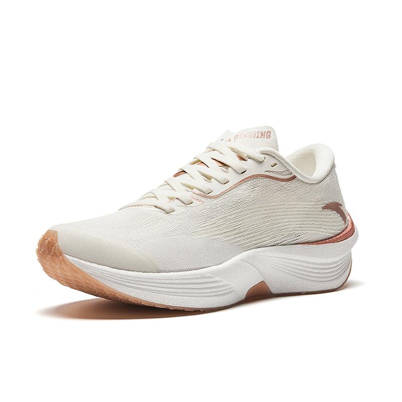 New Anta Cushioning Slip Resistant And Abrasion Resistant Low Top Running Shoes Women's White 122455564-6