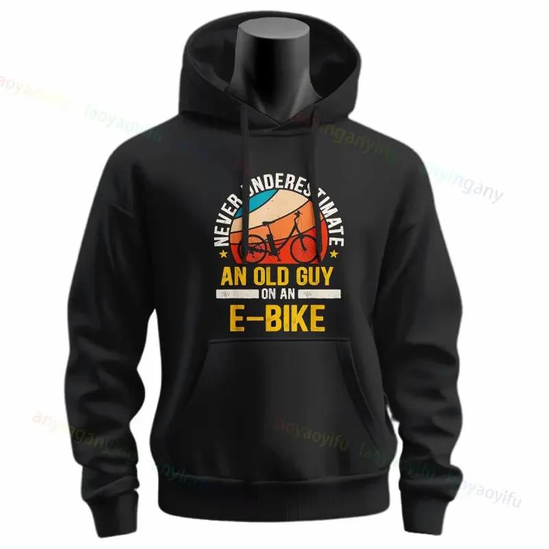 Rower Uśmiechnięta Twarz Miłośnicy Rowerów Zabawny Prezent na Kolarstwo MTB Bluza z Kapturem Slogan Grafika Bluzy z Długim Rękawem Wkładana Bluza z Kapturem