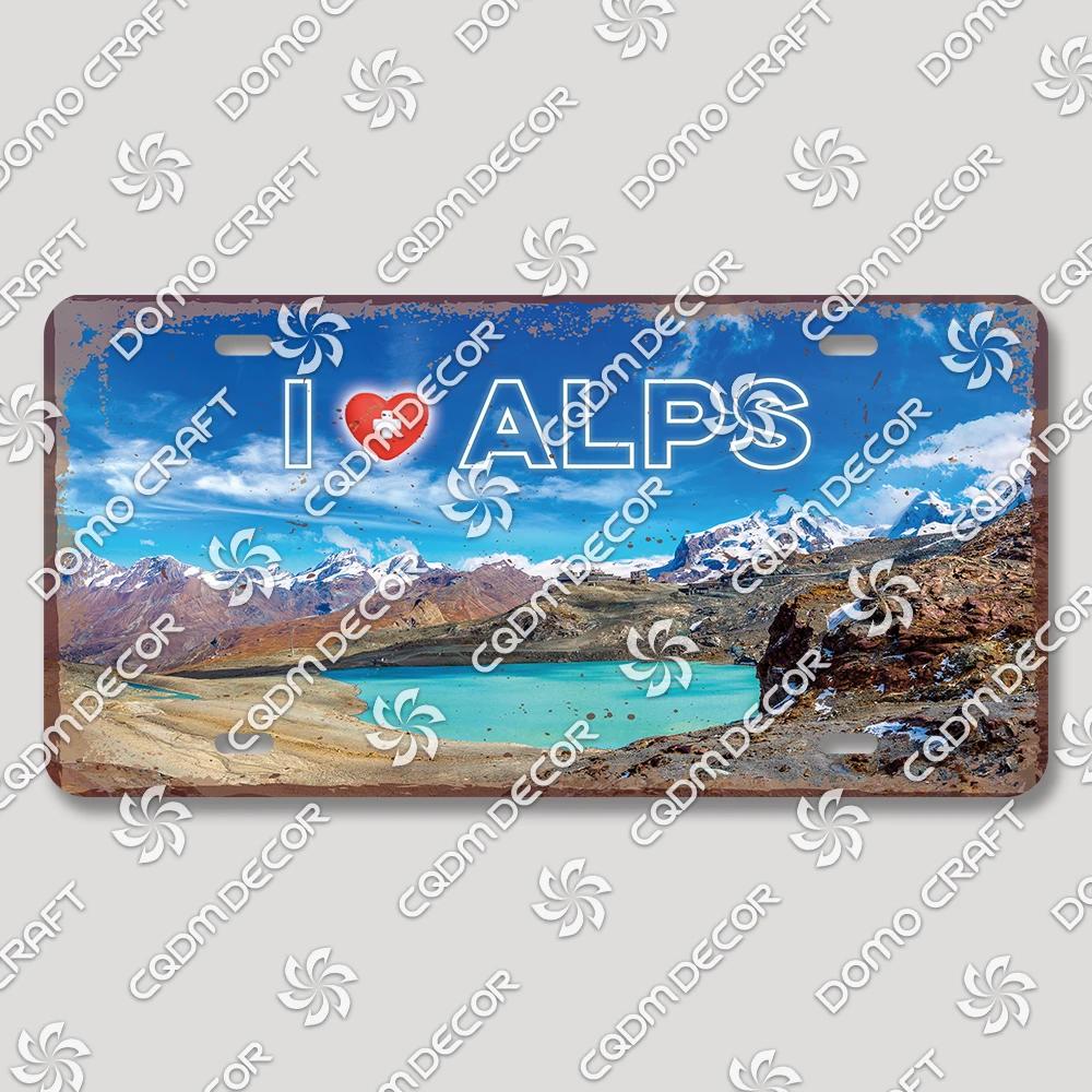 I Love Switzerland Poster License Plates Retro Alps Geneva Zurich Scenery Metal Tin Sign Cafe Living Room Home Wall Decor
