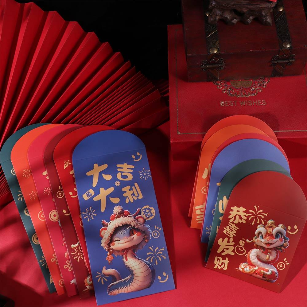 6pcs/set Chinese Style New Year Red Envelopes Cartoon Cash Envelopes  Chinese New Year