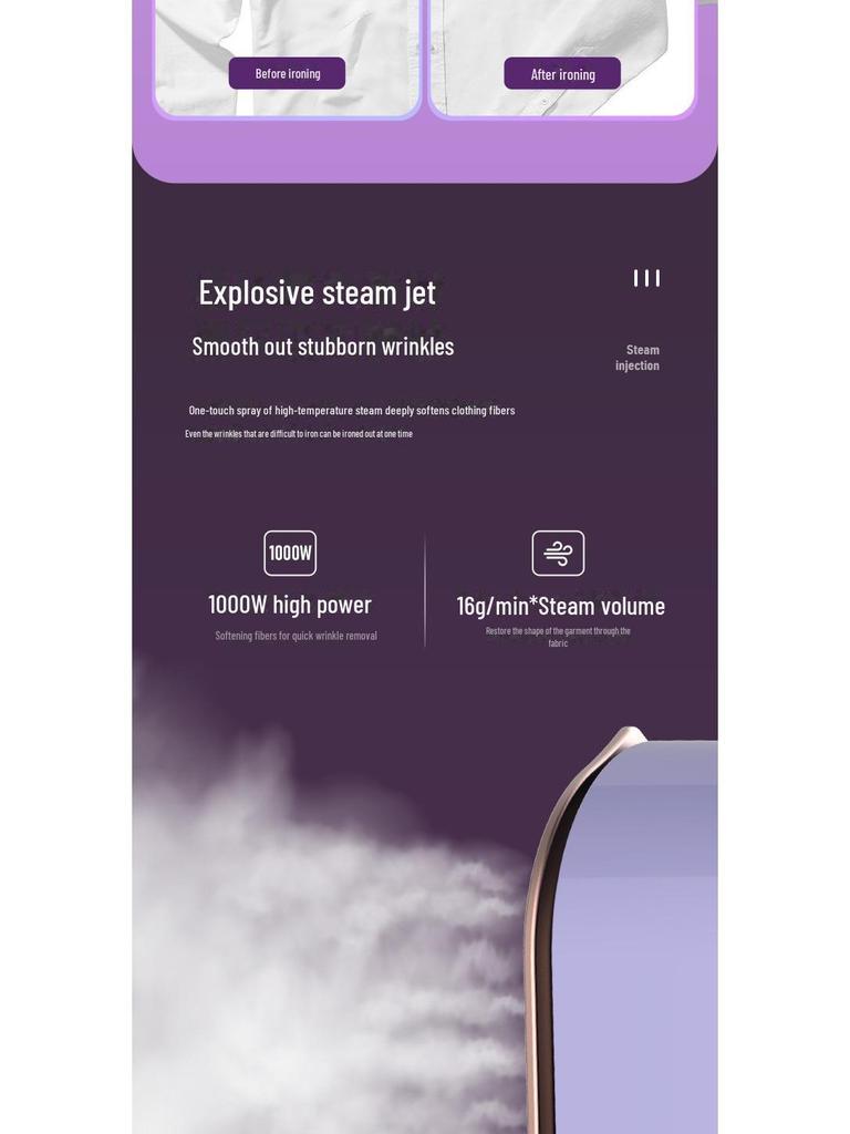 Compact Handheld Mini Steam Iron for Home Use