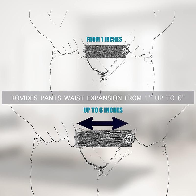 5Pcs Pant Extender Belt Unisex Waist Band Tight Trousers Jeans Skirts Maternity Button Hooks Garment Diy Sewing Supplies