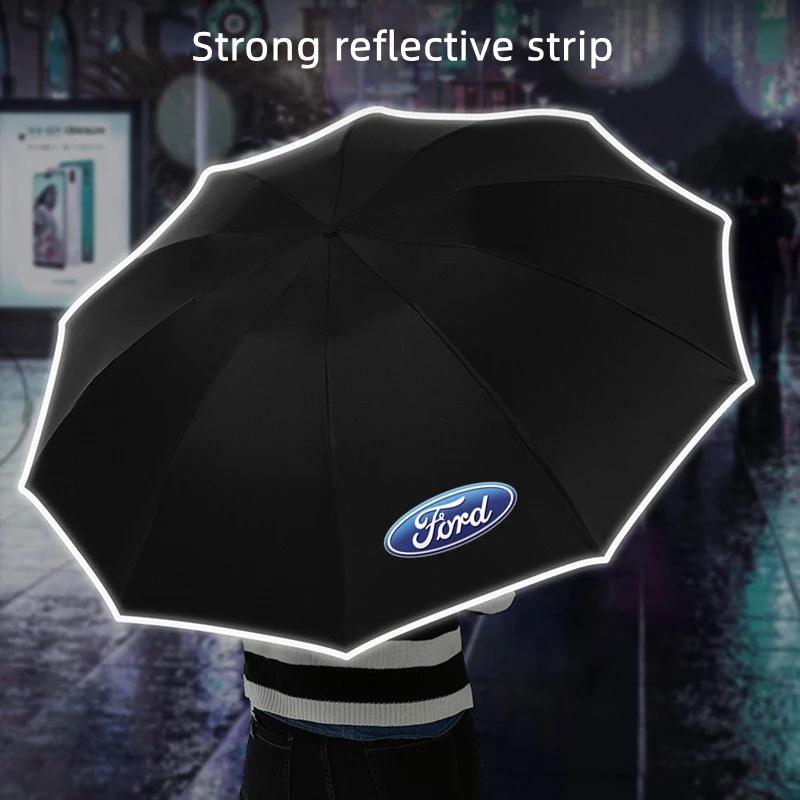 Naklejka Samochodowa Gorąca Do Forda Automatyczny Parasol z Paskiem Odblaskowym LED Parasol Przeciwdeszczowy i Wiatrowy Do Forda ST Racing RS S Mustang Kuga Fi