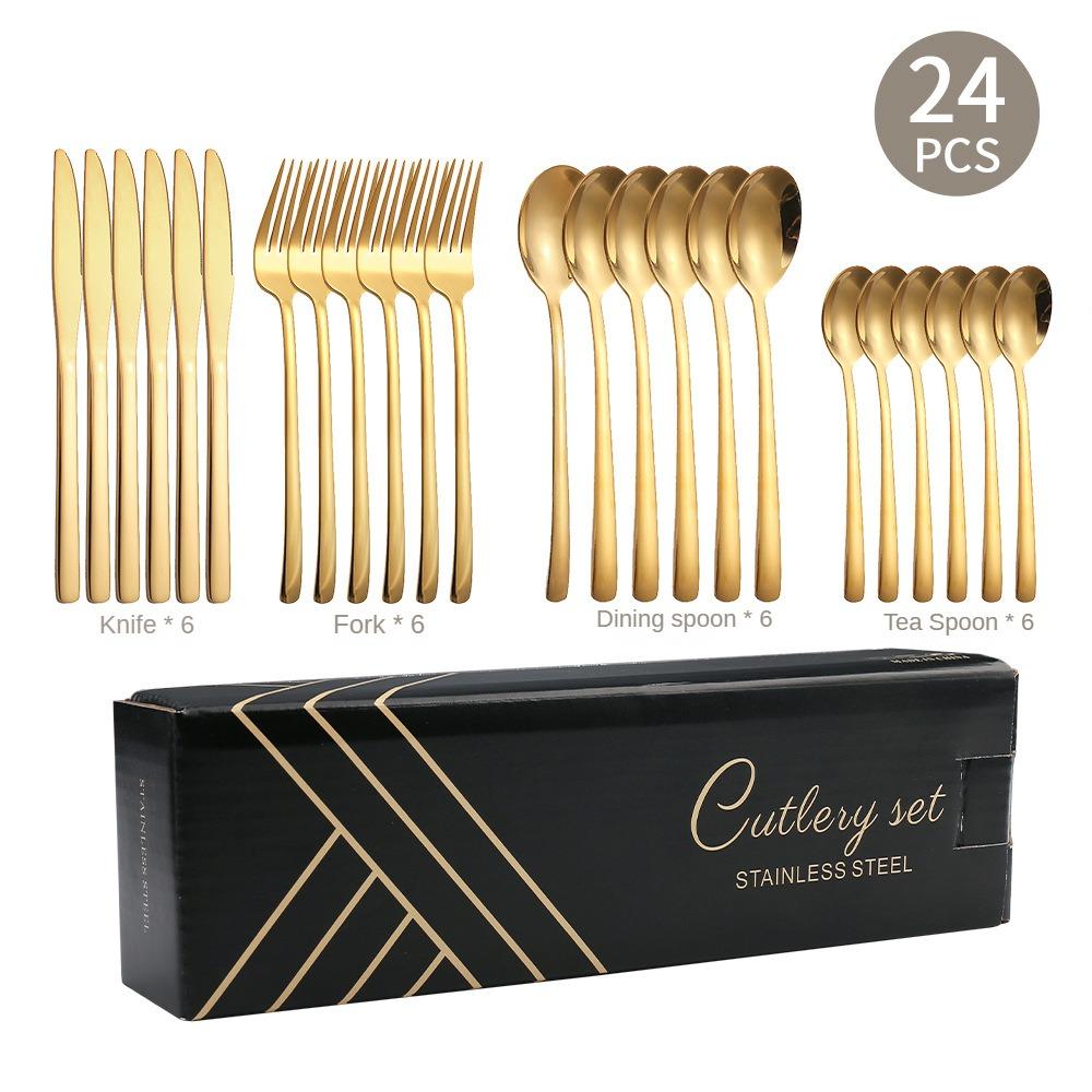 HANYANG Stainless Steel Tableware Family Hotel Supplies Steak Knife, Fork and Spoon Set Western-style Tableware