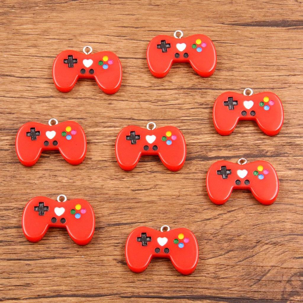10-Color Resin Game Console Charm Pendant for DIY Necklaces & Bracelets (19x27mm)