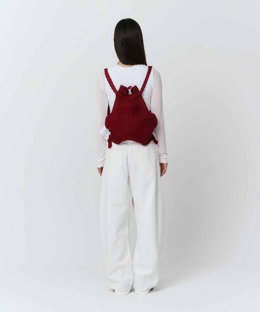 Pleatsmama New Bow Backpack Burgundy