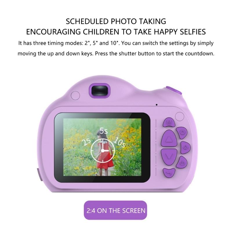 Childrens Digital Camera Shockproof Silicone Case Simple One Button 1GB Build in Memory 16GB Expandable Easy Grip Design