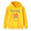Kids Boys Girls Pullover Hoodie, Cute Pancake Time Food Print Sweatshirt, Casual Long Sleeve Warm Hooded Top for Daily Wear School Trip Holiday Gift
