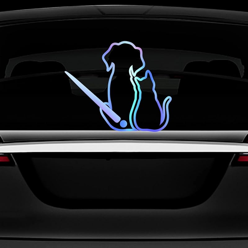 Dog Wiper Sticker for Cars, Waterproof Vinyl Cute Dog Waving Tail Rear Window Windshield Sticker Decal, Funny Lovely Animal Rear Wiper Decoration