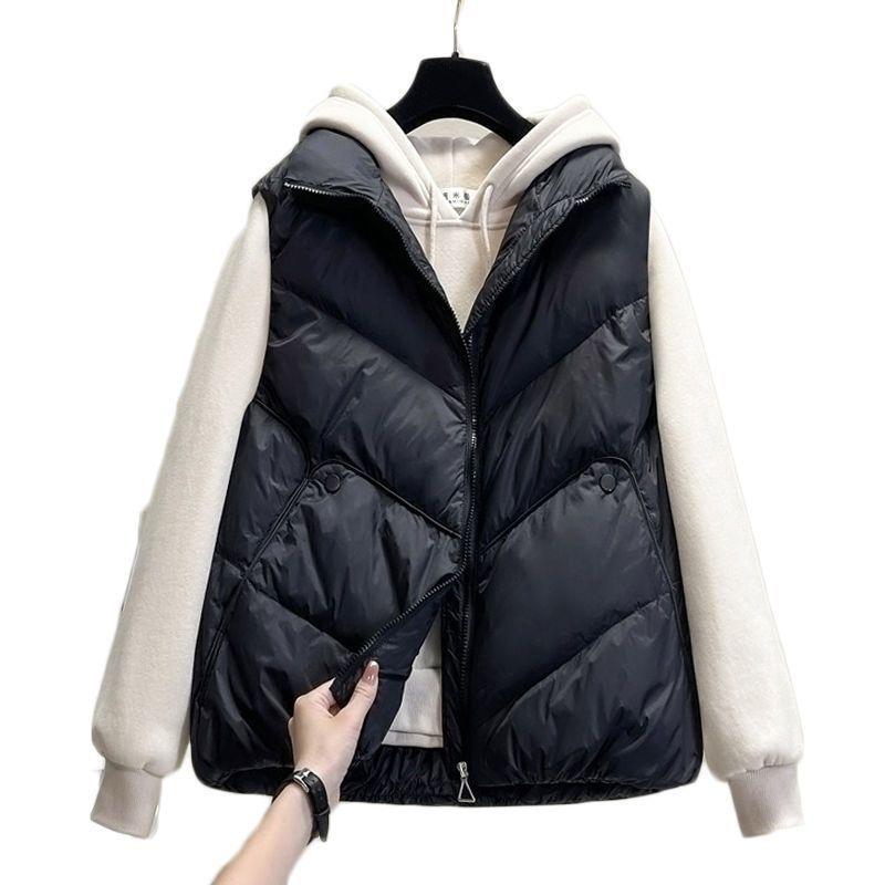 Women's Autumn Winter Down Vest Korean Style Loose Gilet Waistcoat Outer Wear