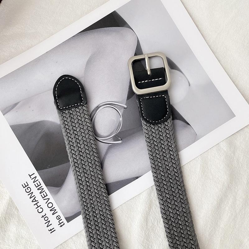 

Woven Chic Belt For Women 2024 Fashionable Student Accessory For Casual Outfits Denim Gray100cm3cm