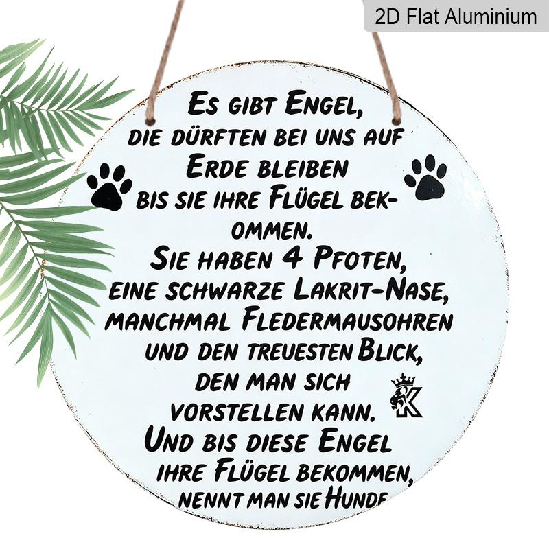 

2D Flat Aluminum Vintage Signage Wall Decoration, Various Sizes, German-language Pet Keepsake Plaque Designs. Suitable for Cafes, Living Rooms 20*20cm