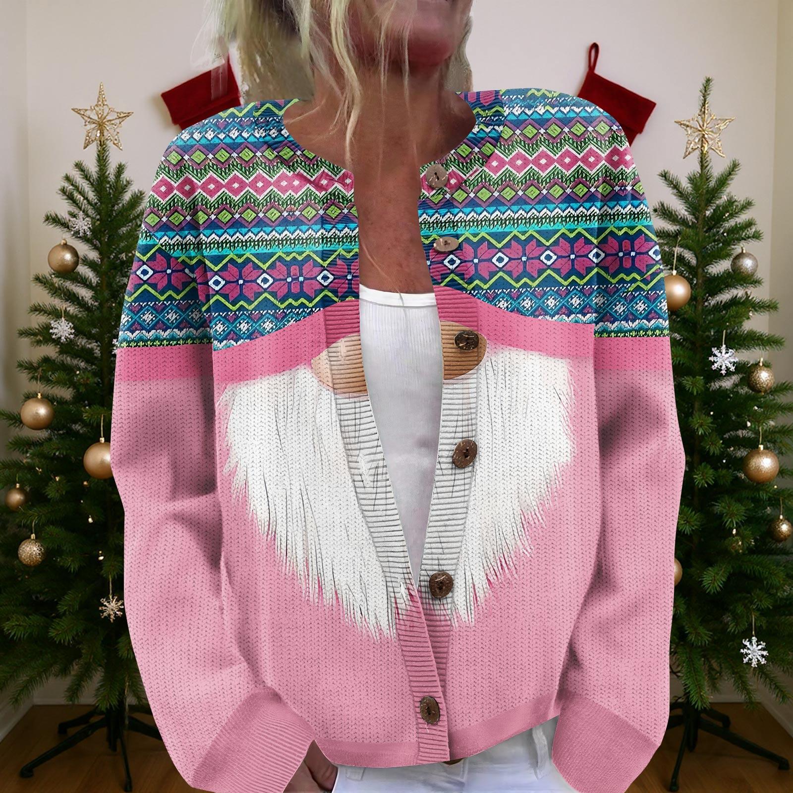 

Женский рождественский свитер Милый забавный рождественский свитер Осень и зима Свитер с длинным рукавом вязаный M