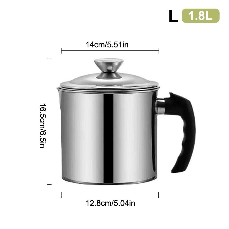 Durable Stainless Steel Oil Pot with Built-in Filter - Easy Invert Leak-proof Design for Kitchen And Restaurant Use
