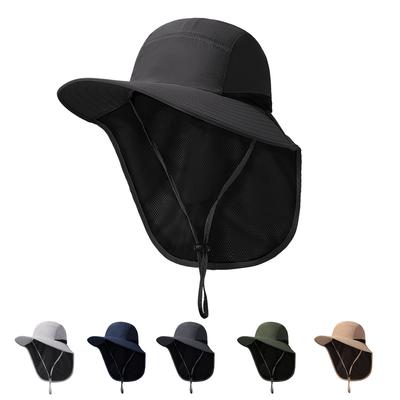 Outdoor Fisherman Hat Summer Large Brim Climbing Sun Protection Hat Sunshade Hat Quick-Dry Neck Protection Fishing Hat
