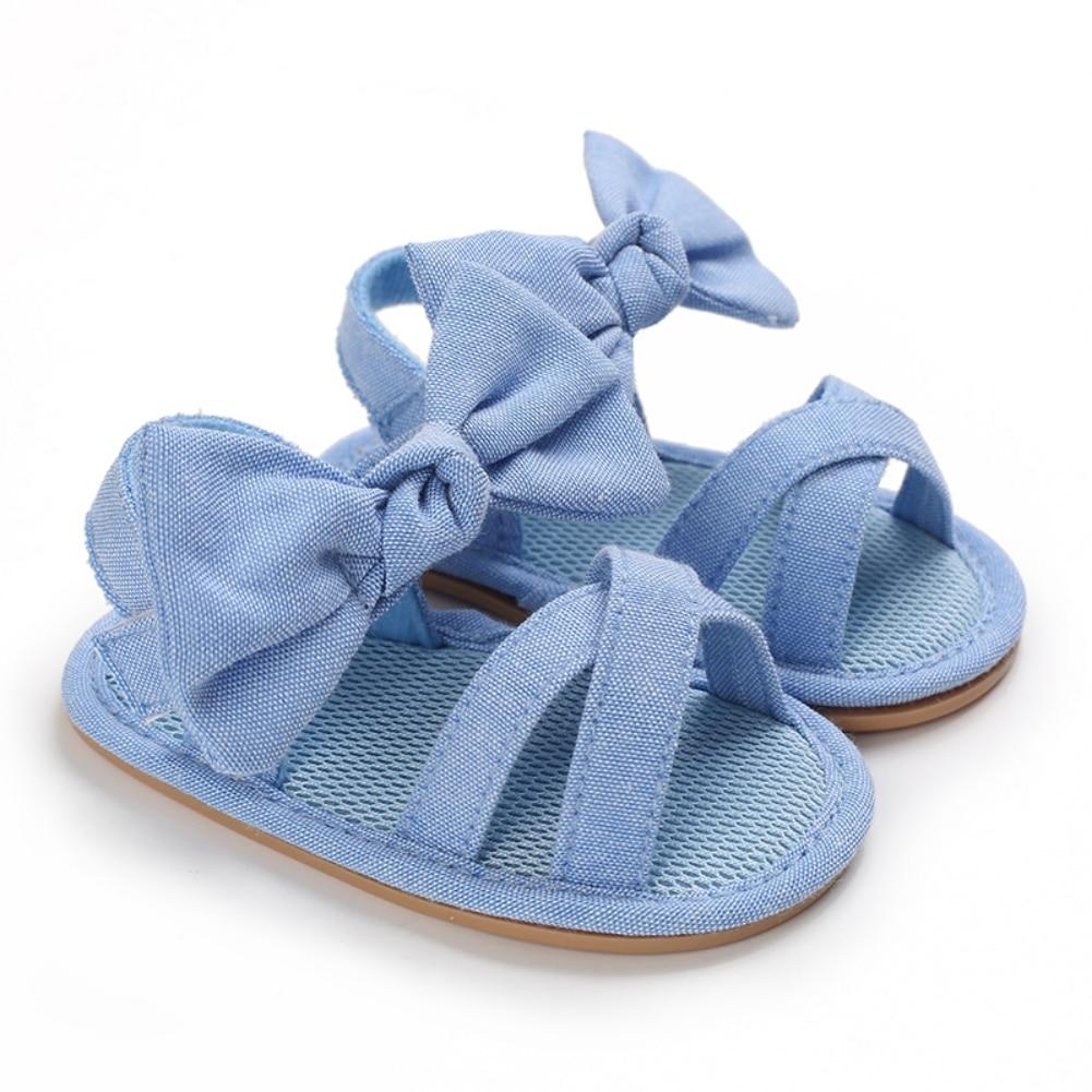 Sommer Kleinkind Baby Mädchen Bogen Sandalen Casual Strand Schuhe Anti-Slip Neugeborenen Kleinkind Prewalker Lauflernschuhe 0-18M