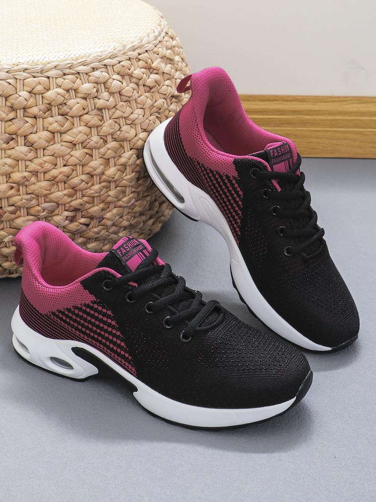 New fashion flying woven women's shoes casual shoes lightweight casual shoes lace-up air cushion sneakers