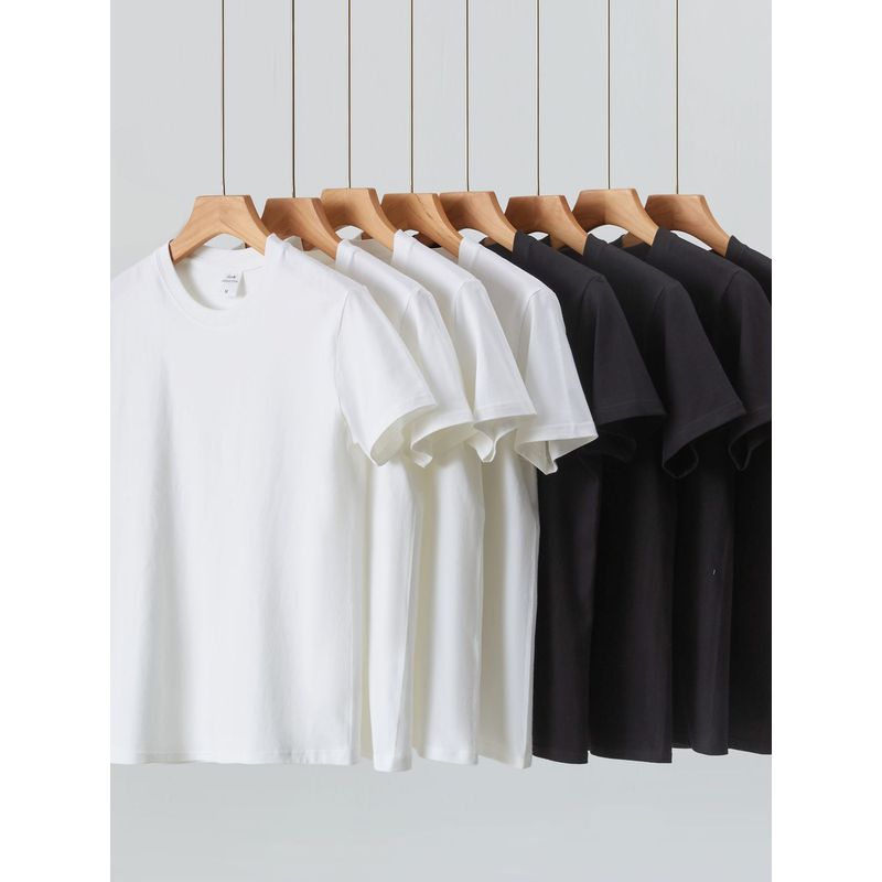 Half Sleeved round Neck Neck Solid Color T-shirt Half Sleeve round Neck Pure Color T-shirt
