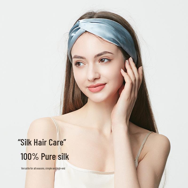 19 Momme Double Layer Silk Headband - 100% Mulberry Silk Hairband for Women, Perfect for Face Washing and Hair Styling