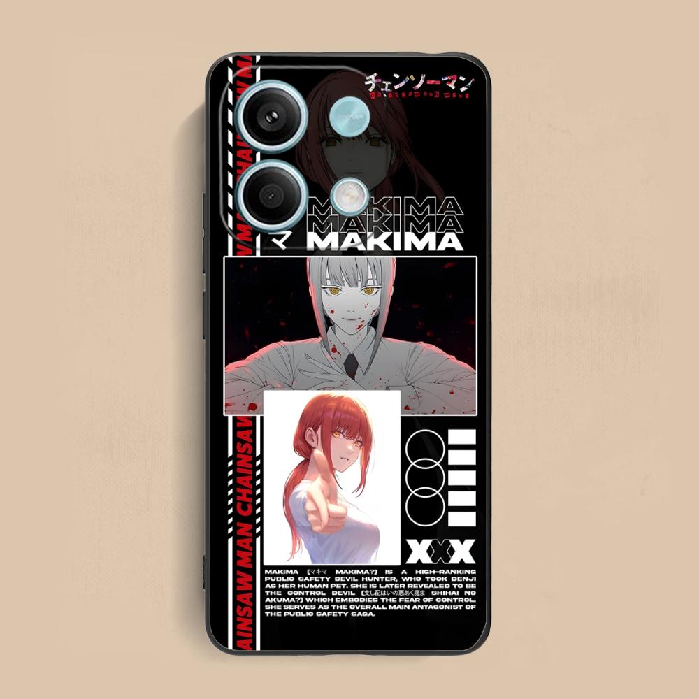 Chainsaw Makima Phone Case for Xiaomi Redmi Note 14 13 12 11 A5 3 2 1 Pro Plus 4G 5G Colour Printing Pretty Cover Smartphone