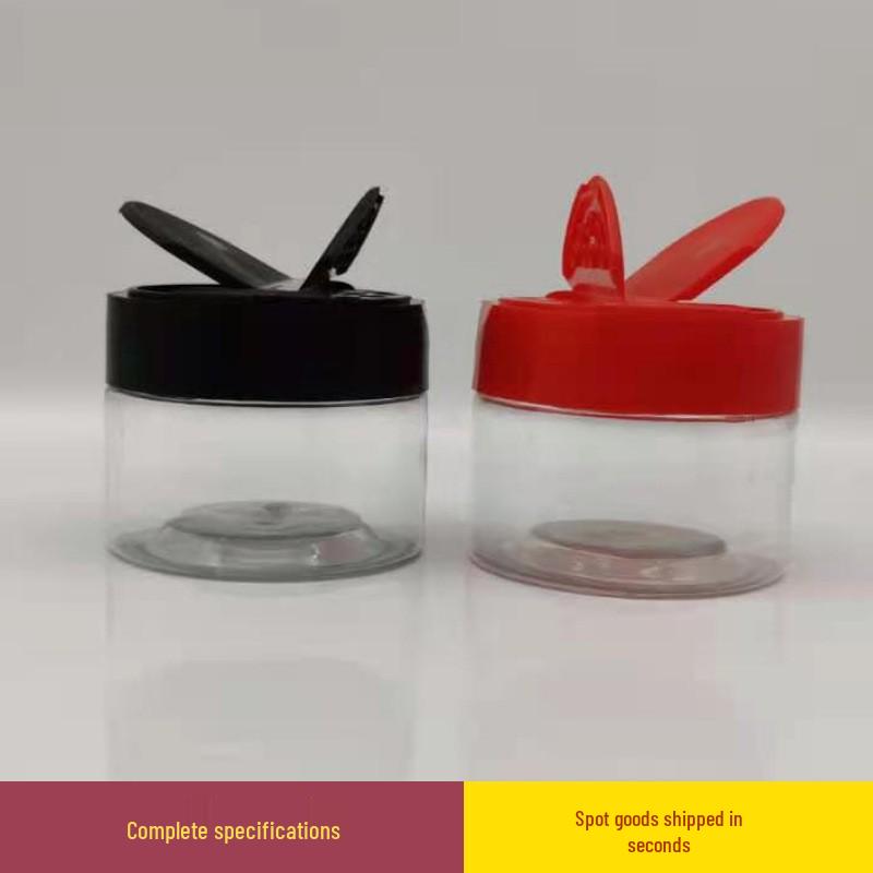 Dual-Opening Transparent Plastic Spice Shaker Bottle 65-65 Straight, 150ml