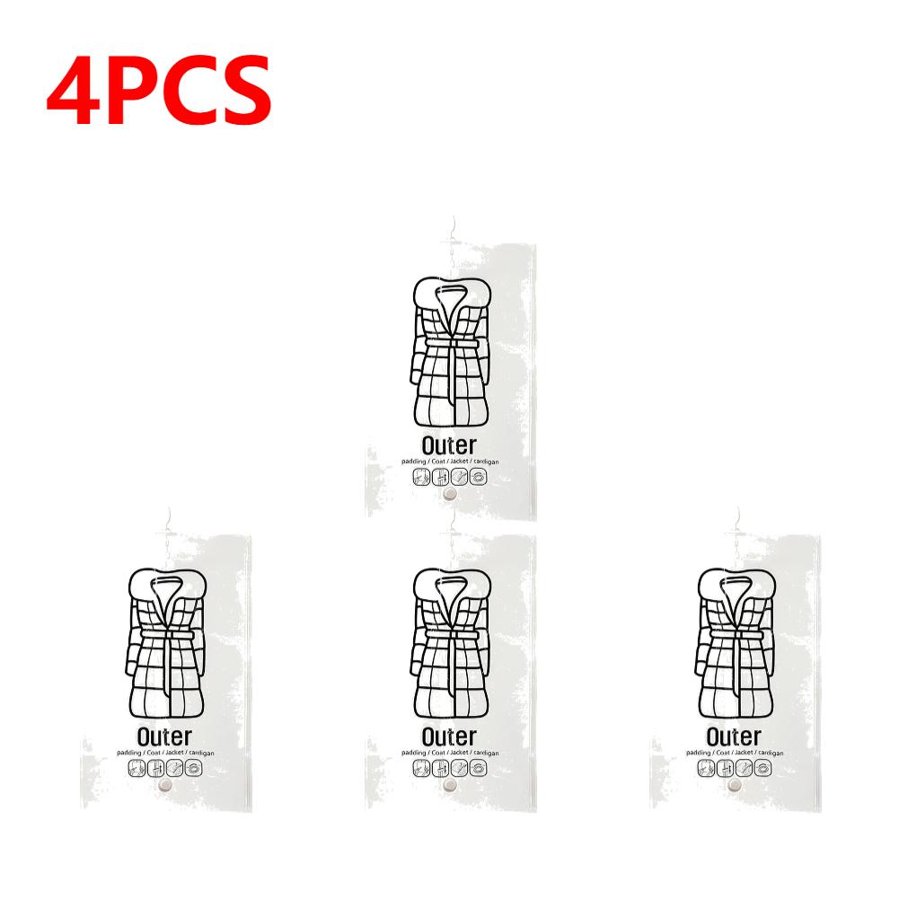 1-10PCS Hang Transparent Vacuum Bag Storage For Clothes Down Jacket Overcoat Compression Home Organizer Wardrobe
