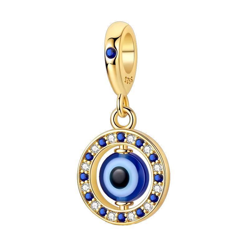 Original 925 Silver Gold DIY Charms Beads with Zirconium Sun Leopard Pendants for Bracelet Jewelry Making