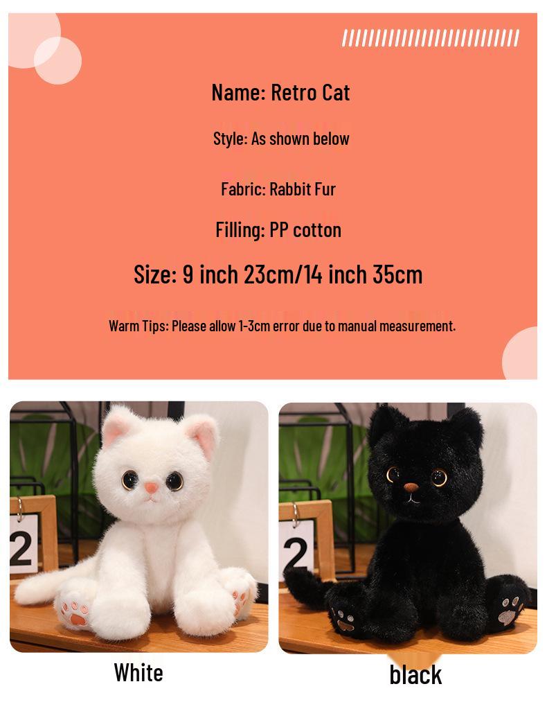 Cute Plush Kitten Doll - Creative Simulation Toy for Kids' Birthday Gift