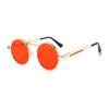 Steampunk Retro Round Sunglasses with Spring Temple for Men and Women