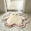Adorable Cartoon-Shaped Imitation Cashmere Floor Mat - Cozy, Stain-Resistant Foot Pad for Living Room or Bedroom