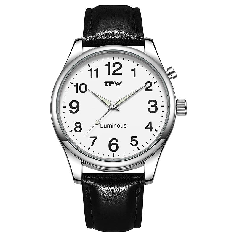 TPW Light Up Watch Dial Full Luminous Face 40mm Easy Reader Steel Strap 3ATM