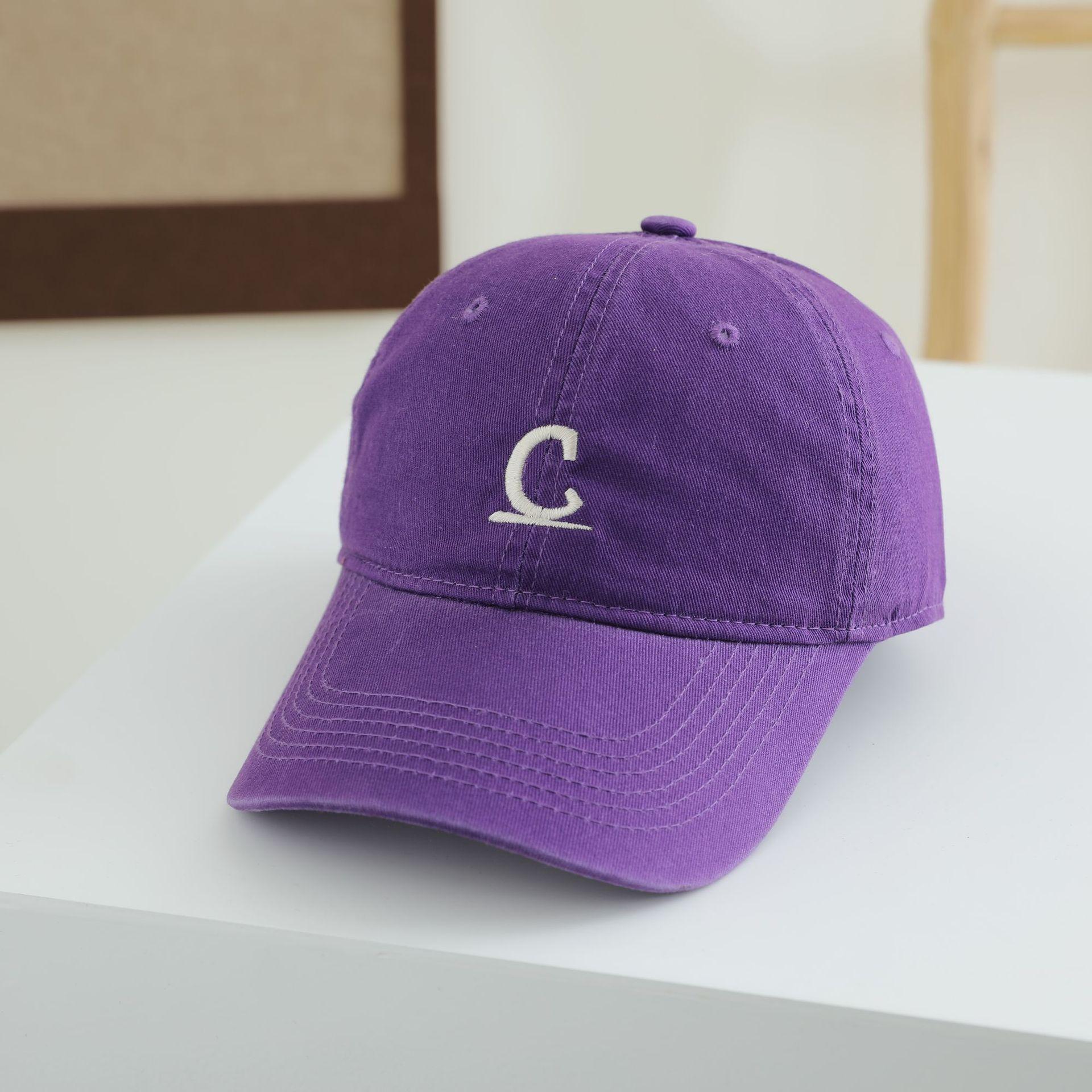 

Новий тренд кепки. Проста бейсболка з літерою. Чоловіча та жіноча універсальна модна кепка M（56-58cm） фіолетовий