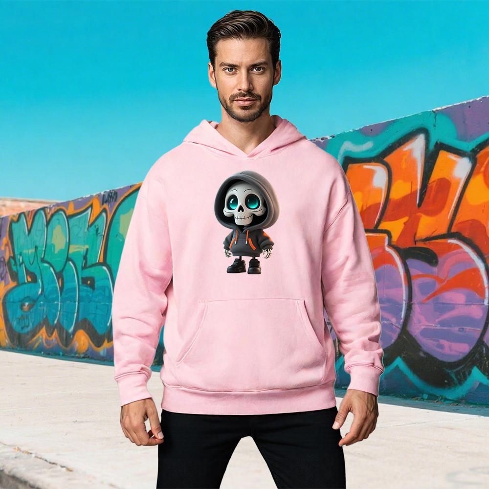 3D Print Skull Men's Sweatshirt Autumn Men's Hoodies Tops Trendy Versatile O-Neck Men's Long Sleeve Retro Fashion Men's Clothing