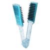 Multifunction Hair Straightener Clamp Brush Blue Hair Straightening Splint Comb  Salon Use