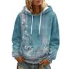 Women's Floral Print Casual Hoodie with Pocket and Long Sleeve Top