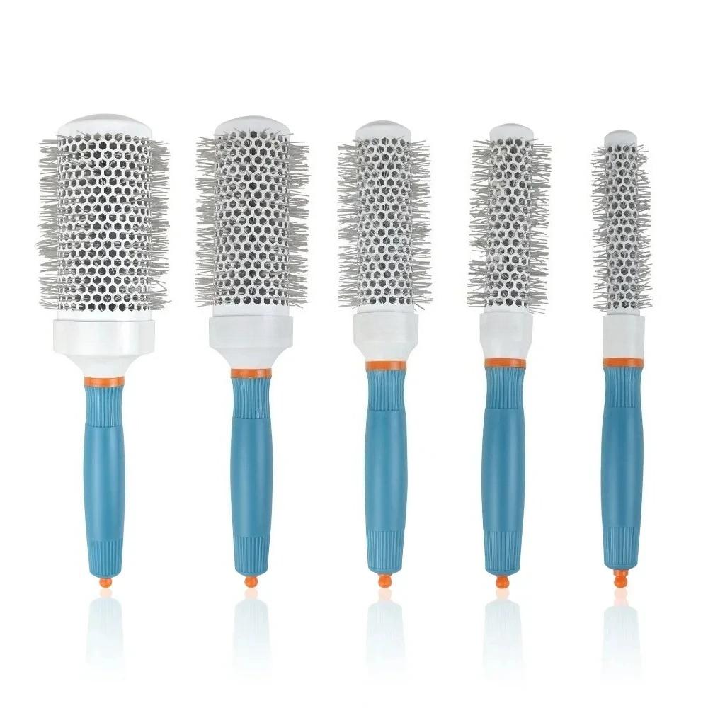 Professional Salon Hair Styling Brush Round Barrel Curly Hair Comb Hairderssing Comb Wet and Dry Dual Use Hairbrush Roller Tools