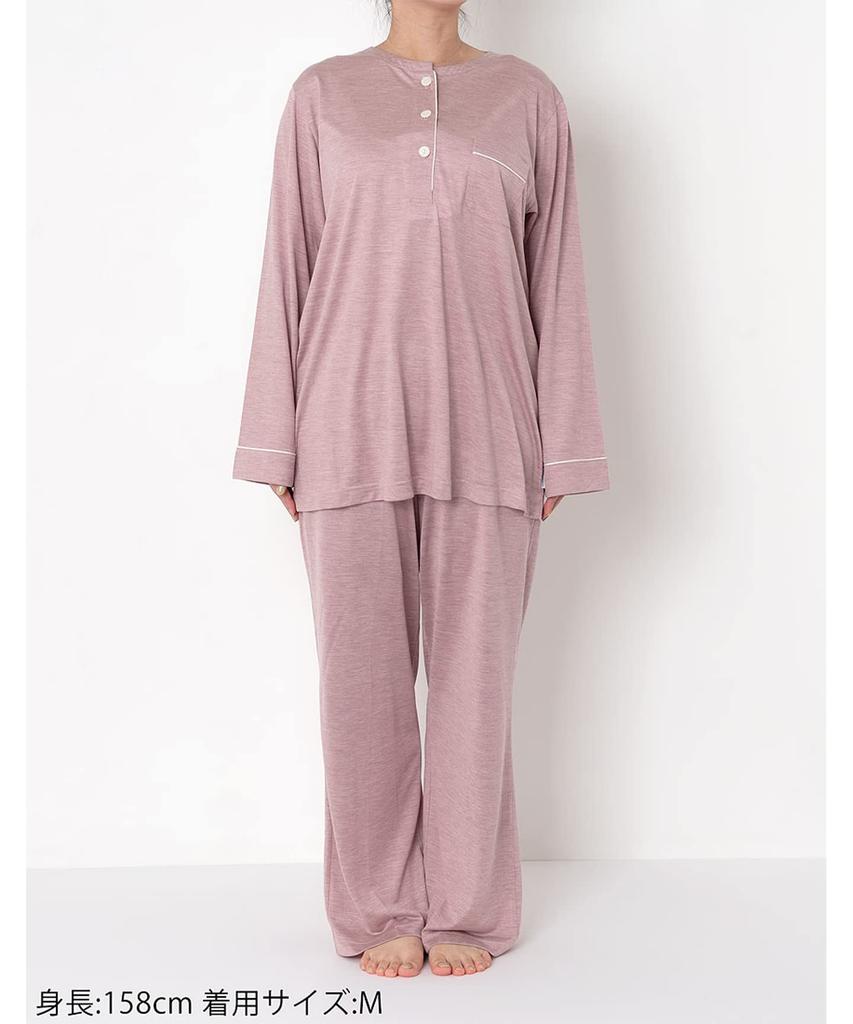 Relax Sleep Science Silk Long Long Silk Jersey Moisture Top and Bottom Soft to the PI [Wacoal & Sleep] Pajamas, Sleeves, Pants, 100% Material,