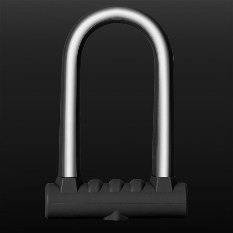 1 PCS Bike Lock Anti-Theft Mountain Bike Road Bike Silicone U-Lock Motorcycle Helmet Bicycle Electric Scooter Alloy Steel Black