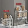 Wall-Mounted 304 Stainless Steel Chopsticks and Utensil Storage Rack
